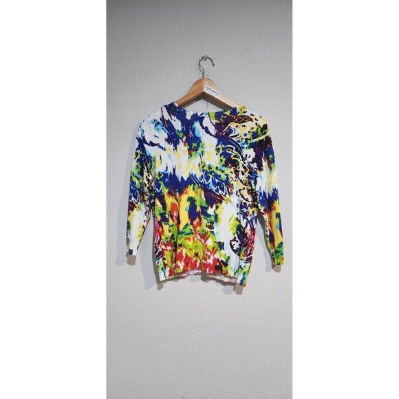 Joseph A. Quest-ce Que C'est Silk? Womens Cardigan PM Multicolor Floral Design - Picture 2 of 5